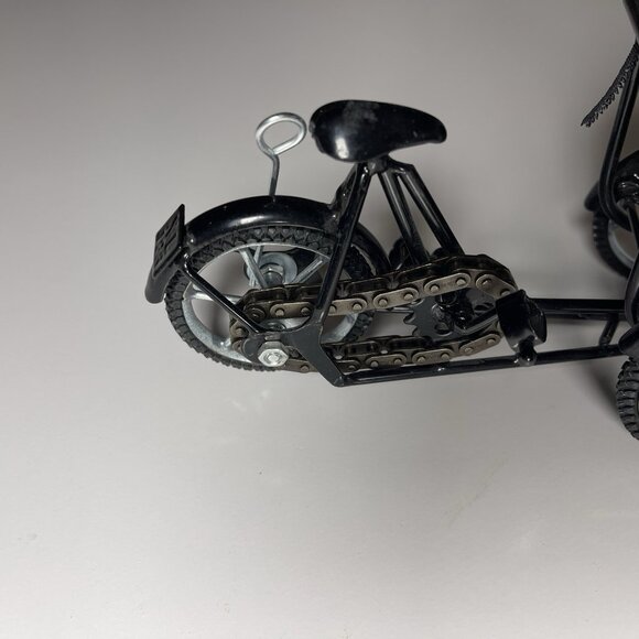 Rickshaw Pedal Taxi Cart Metal Vietnam Gold Coin Seat Cycle Canopy Becak - Picture 9 of 15